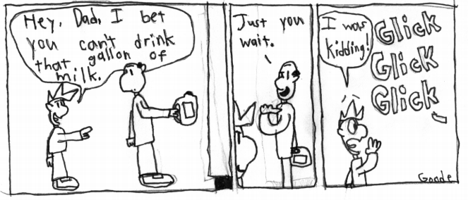 Quentin's dad is not that smart, but at least he's funny.